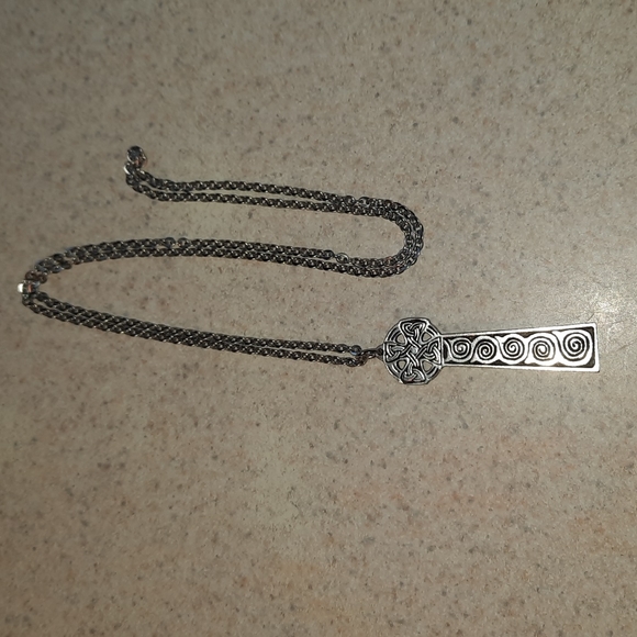 St. Justin pewter necklace - Picture 1 of 3